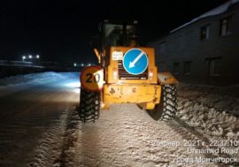 Ночью Мончегорск очищали от снега