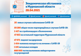 СoViD-19 в Мурманской области: 20 заболевших за минувшие сутки