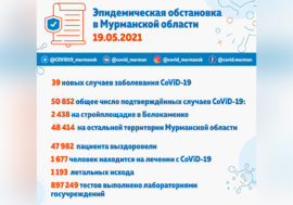 СoViD-19 в Мурманской области: 39 заболевших за минувшие сутки