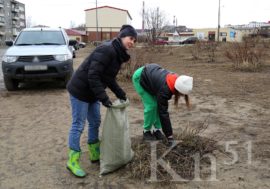 Погода не помеха: жители Печенгского округа вышли на всероссийский субботник