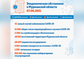 В Мурманской области выявили 51 новый случай заражения коронавирусом