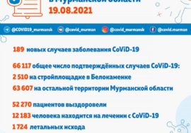 В Кольском Заполярье еще 189 заболевших CoViD-19