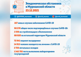 В Кольском Заполярье 167 новых случаев заболевания CoViD-19