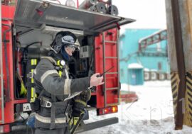 Условный пожар ликвидировали на промплощадке Кольской ГМК в Мончегорске